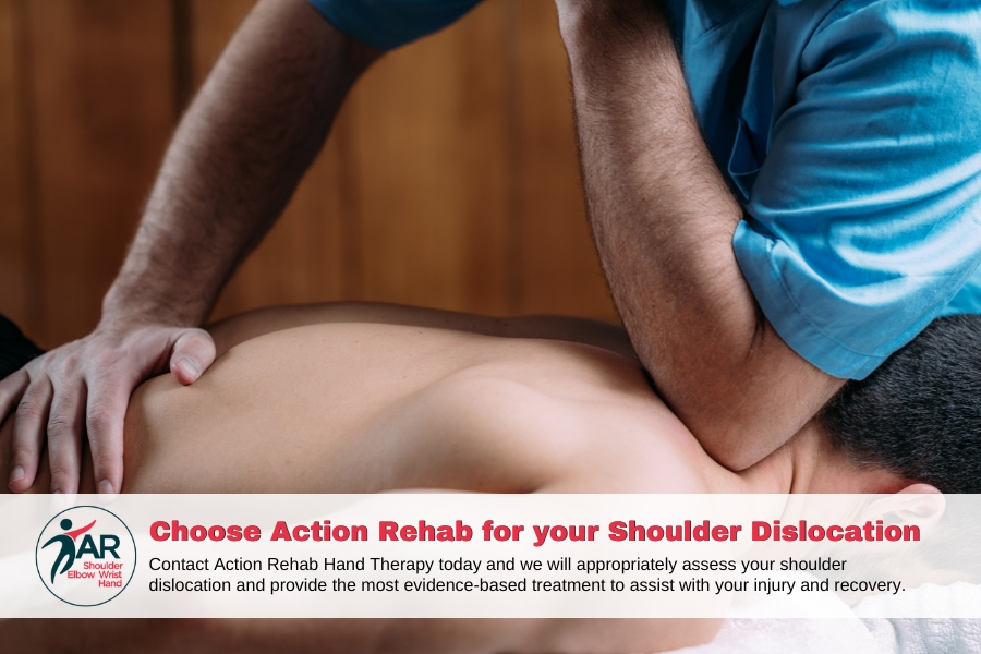 Shoulder dislocation rehabilitation with physiotherapy | action rehab hand therapy